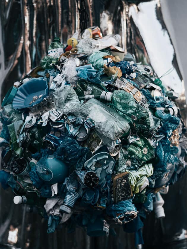 pile of recycling materials.