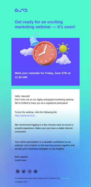 Business free email template